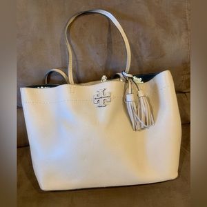 Tory Burch Light Beige Tote with Tassel